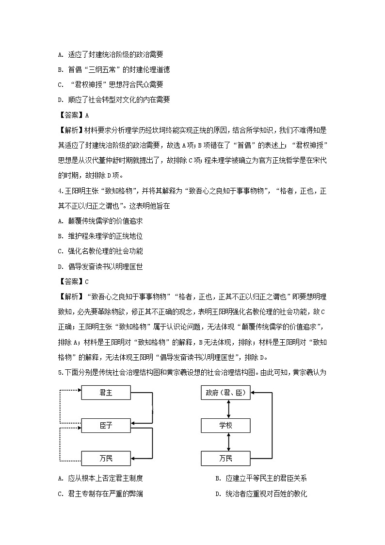 【历史】山西省吕梁市孝义市2019-2020学年高二上学期期末考试试题(解析版)02
