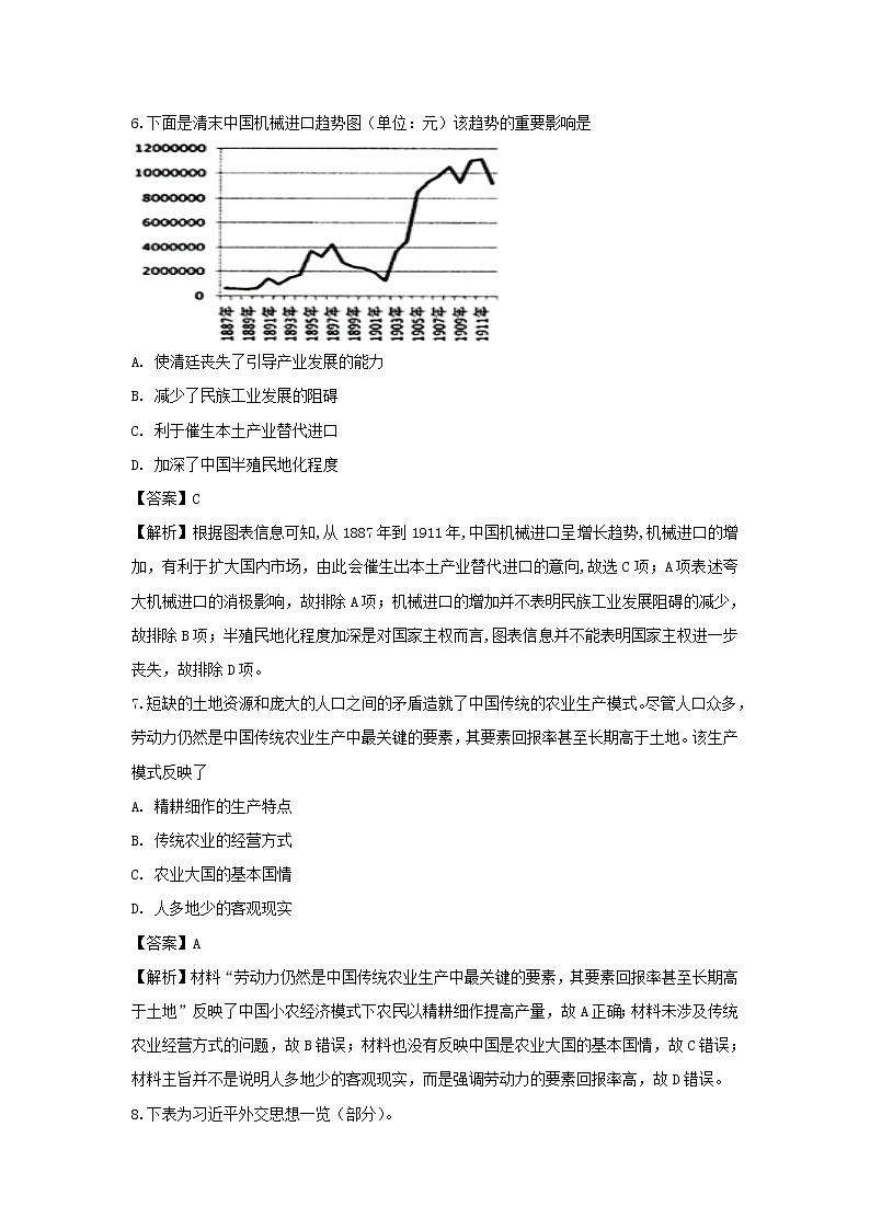 【历史】四川省宜宾市叙州区第二中学校2019-2020学年高二下学期第二次月考试题(解析版)03