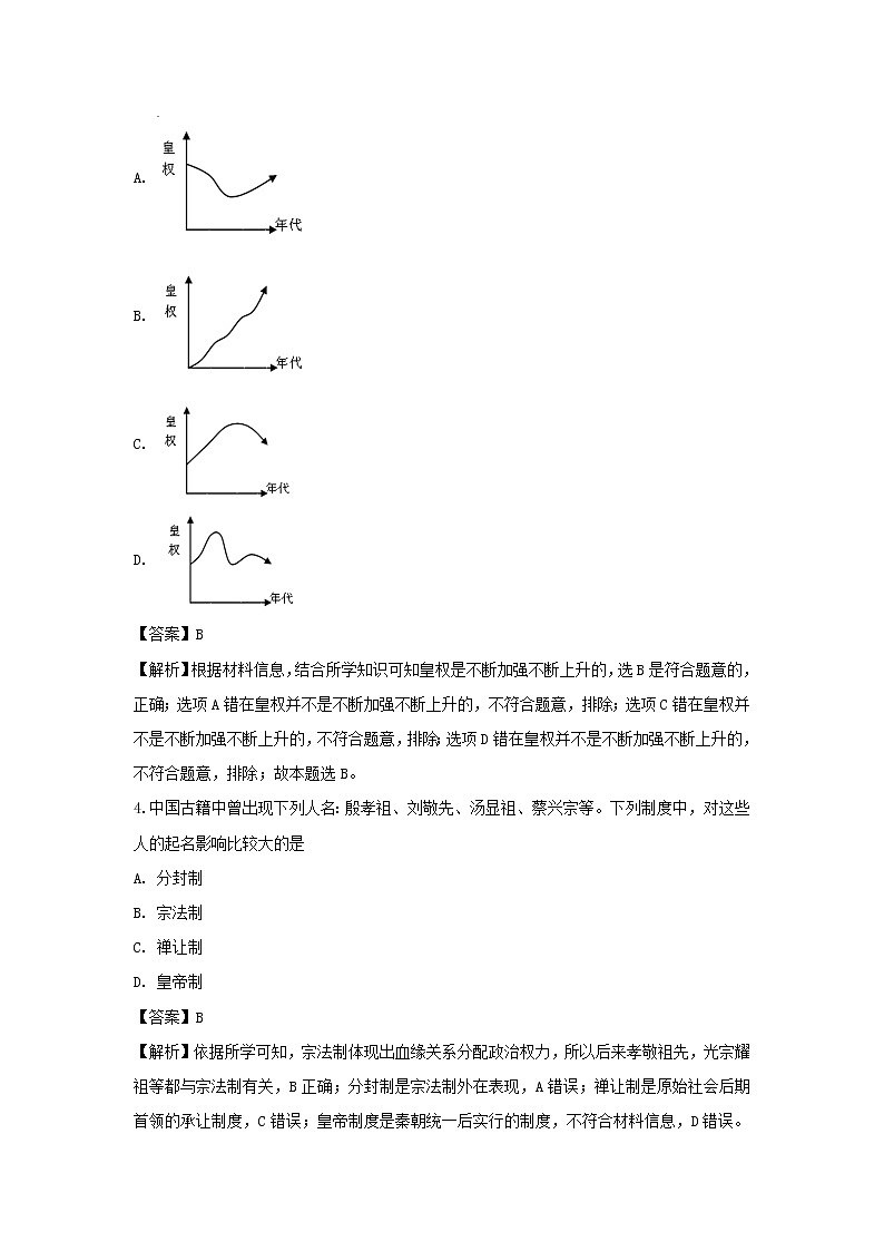 【历史】江西省赣州市南康区2019-2020学年高二下学期开学考试试题(解析版)02