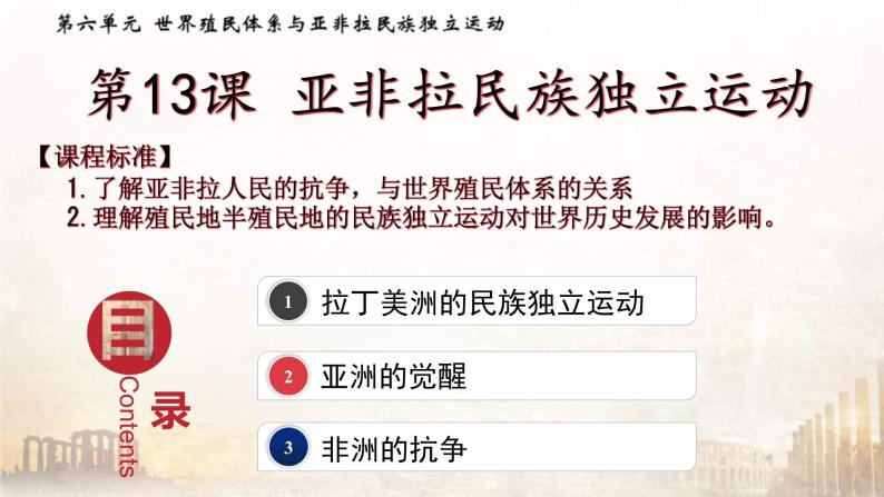 2019-2020学年部编版必修下册：第13课 亚非拉民族独立运动【课件】（42张）01