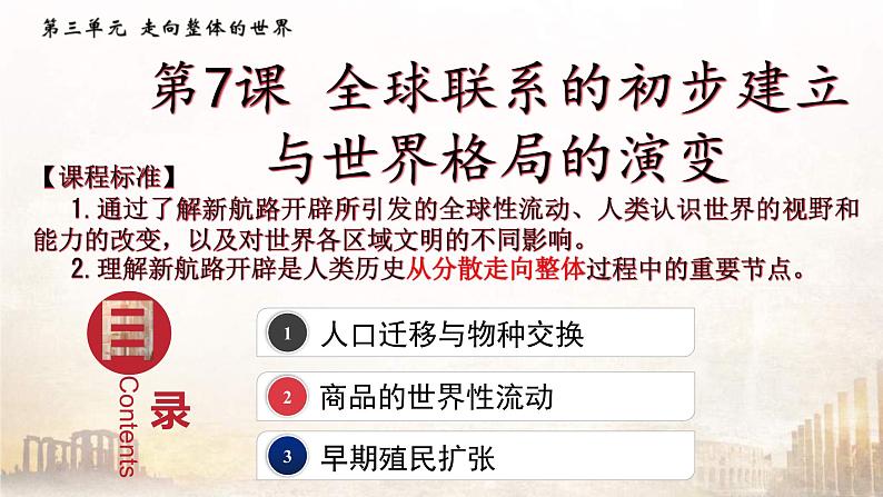 2019-2020学年部编版必修下册:第7课 全球联系的初步建立与世界格局的演变【课件】(34张)01