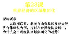 高中历史人教版 (新课标)必修2 经济史23 世界经济的区域集团化教课内容ppt课件