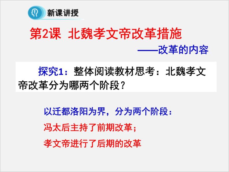 高中人教版历史选修一课件：3.2《北魏孝文帝的改革措施》04