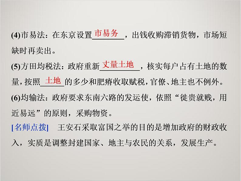 历史人教版选修1 第四单元第2课 王安石变法的主要内容 课件06