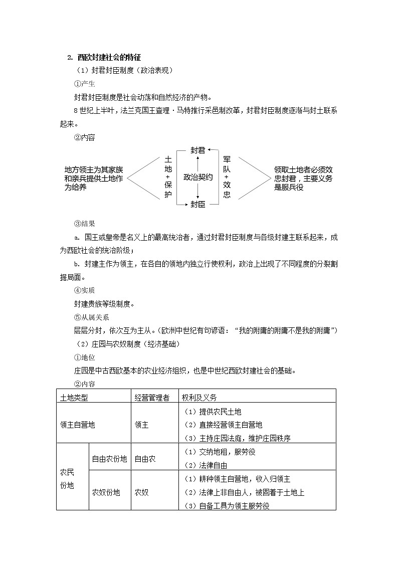 人教統(tǒng)編版 第二單元 第3課 中古時(shí)期的歐洲 學(xué)案第2頁