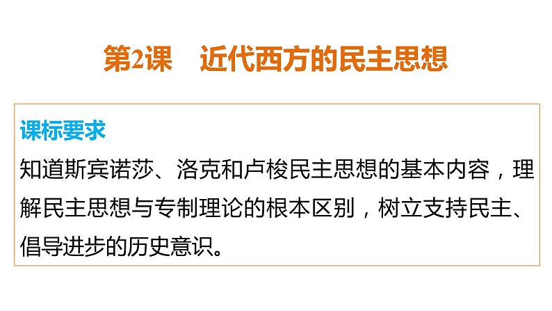 高中历史(人教版选修二)课件:第1单元 第2课近代西方的民主思想课件02