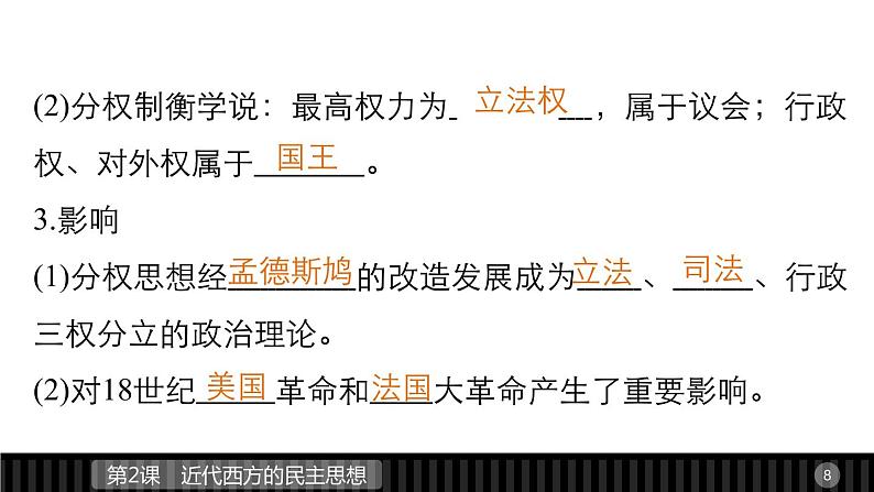 高中历史(人教版选修二)课件:第1单元 第2课近代西方的民主思想课件08