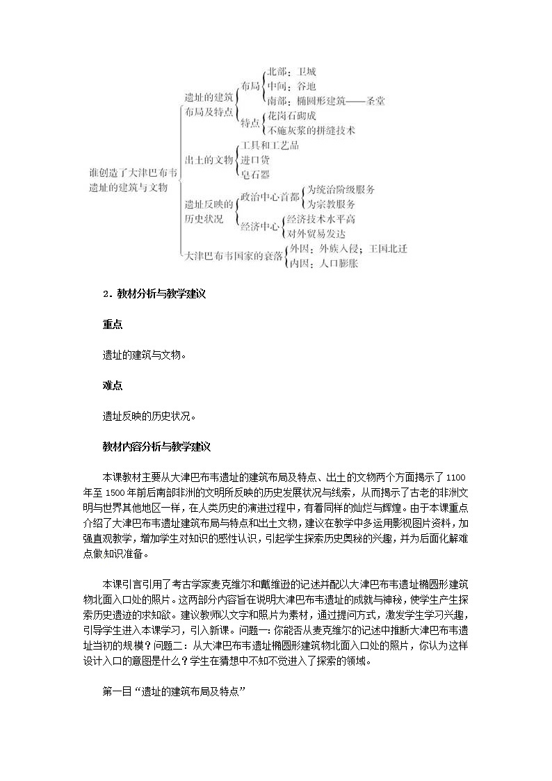 人教版历史选修5-7-3《大津巴布韦遗址的建筑与文物》word教案02