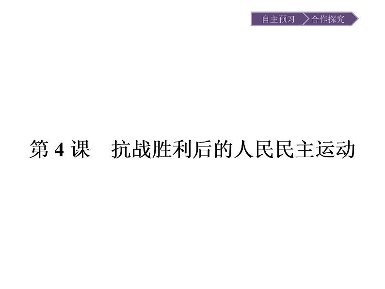 高中历史(人教版选修二)课件:第7单元 第4课抗战胜利后的人民民主运动课件01