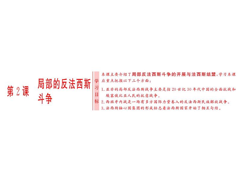 高中历史人教版选修三课件:第3单元 第2课 局部的反法西斯斗争01