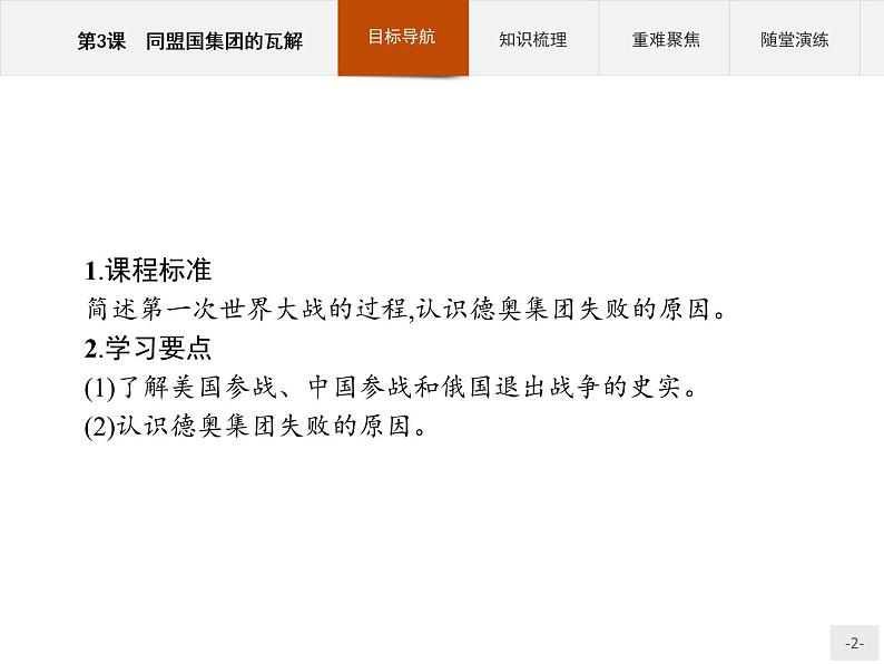 高中历史人教版选修3课件:1.3 同盟国集团的瓦解课件02