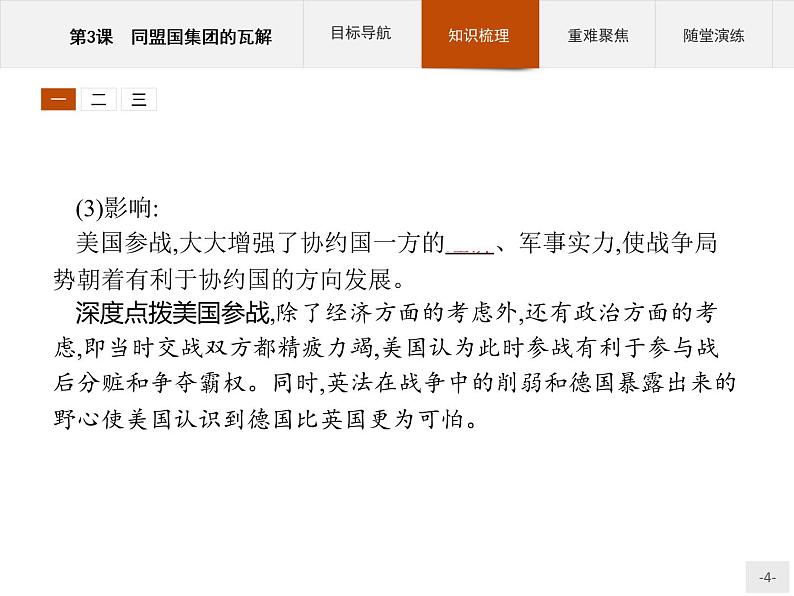 高中历史人教版选修3课件:1.3 同盟国集团的瓦解课件04