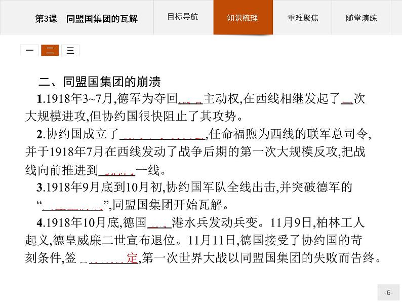 高中历史人教版选修3课件:1.3 同盟国集团的瓦解课件06