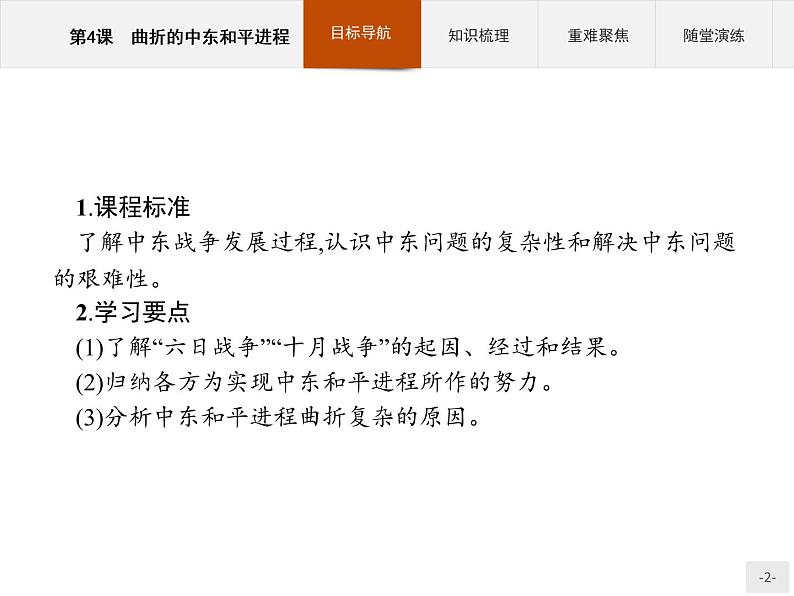 高中历史人教版选修3课件:5.4 曲折的中东和平进程课件02