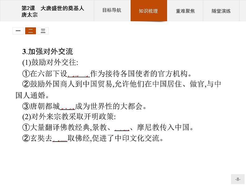 高中历史人教版选修4课件:1.2 大唐盛世的奠基人唐太宗课件08