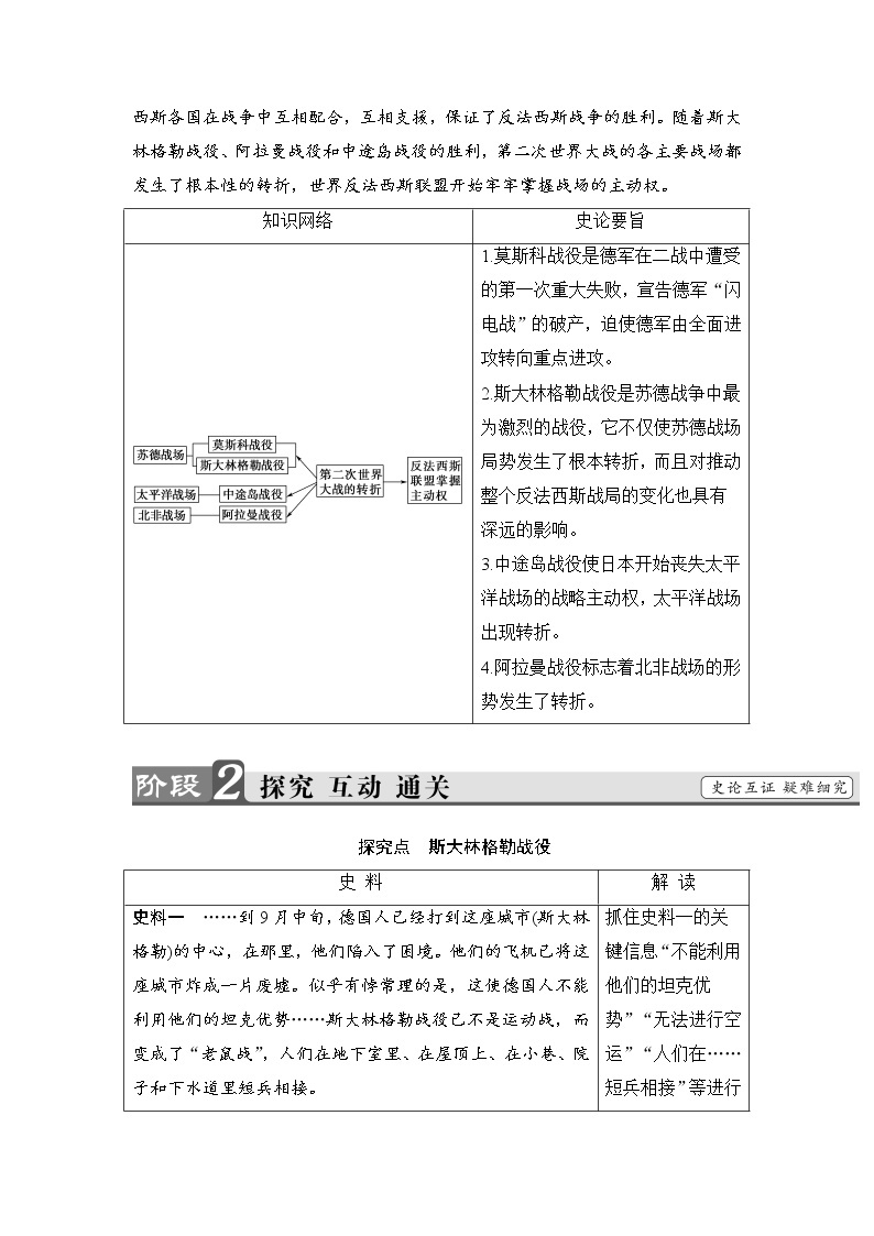 高二历史人教选修3学案：第3单元-第6课 第二次世界大战的转折 Word版含解析03