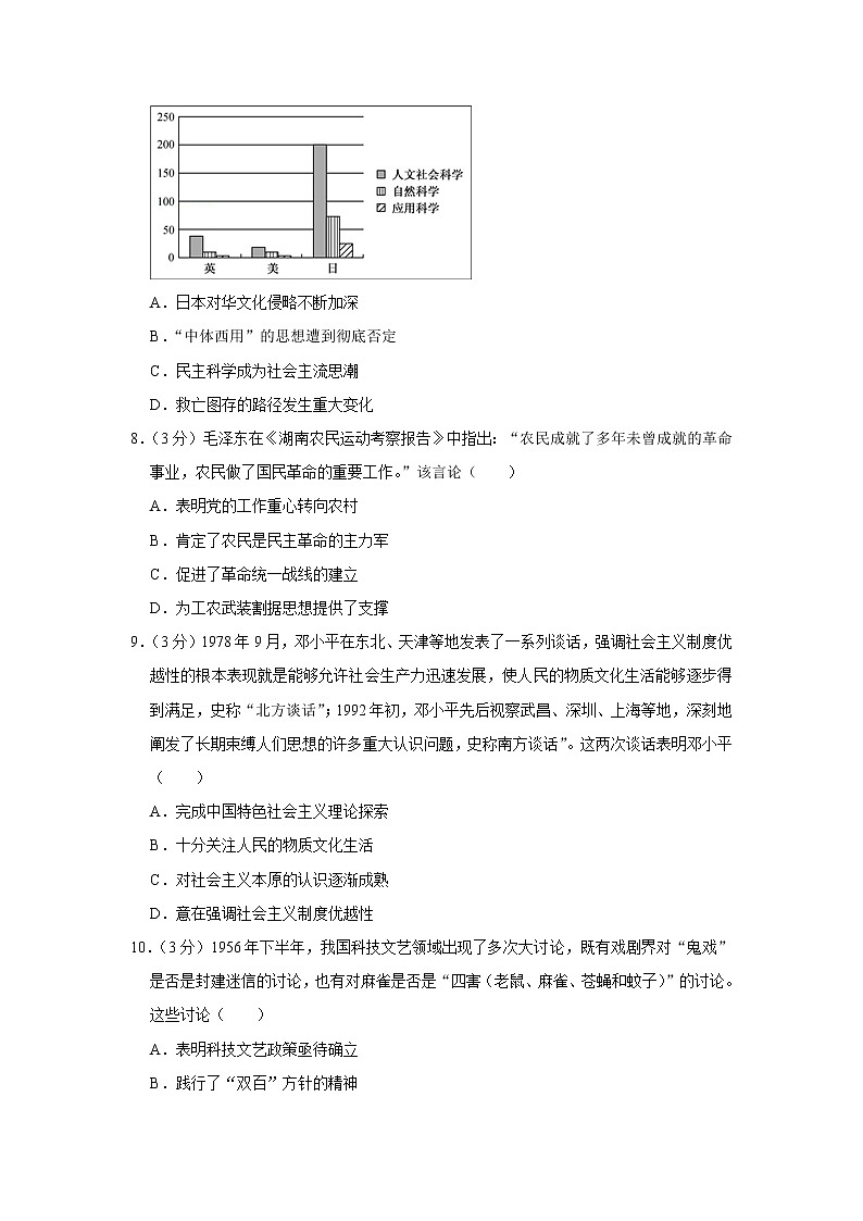 江苏省盐城市大丰区新丰中学2020-2021学年高二上学期期末历史试卷(选修)03