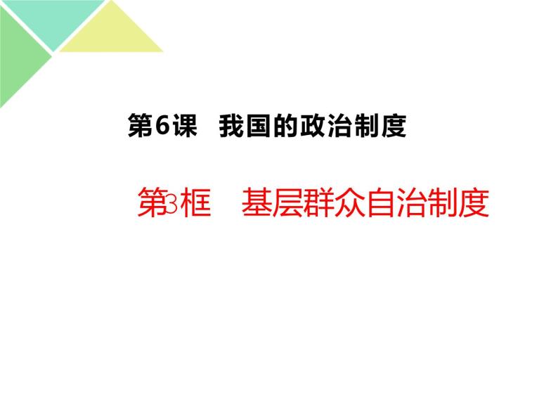 6.3 基层群众自治制度 课件01