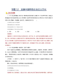 专题12发展中国特色社会主义文化-三年(2019-2021)高考政治真题分项汇编(解析版)