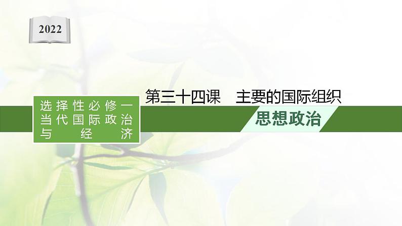 2022届新教材高考政治一轮复习第十四单元国际组织第三十四课主要的国际组织课件部编版第1页