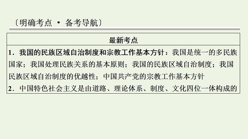 高考政治一轮复习第四单元当代国际社会第8课我国的民族区域自治制度和宗教工作基本方针课件新人教版必修2第2页