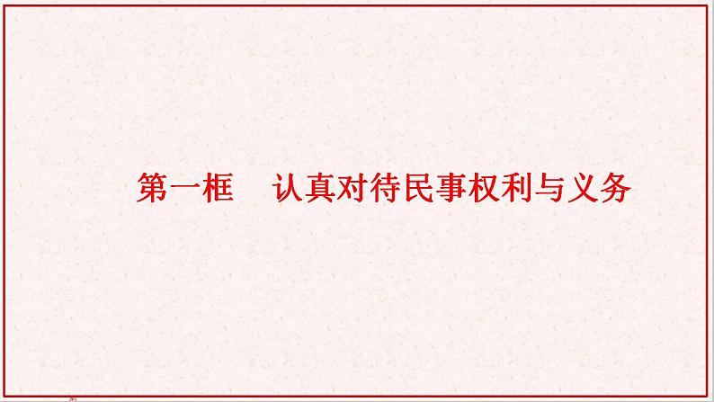 部编版高中政治选择性必修二1.1认真对待民事权利与义务 课件第1页