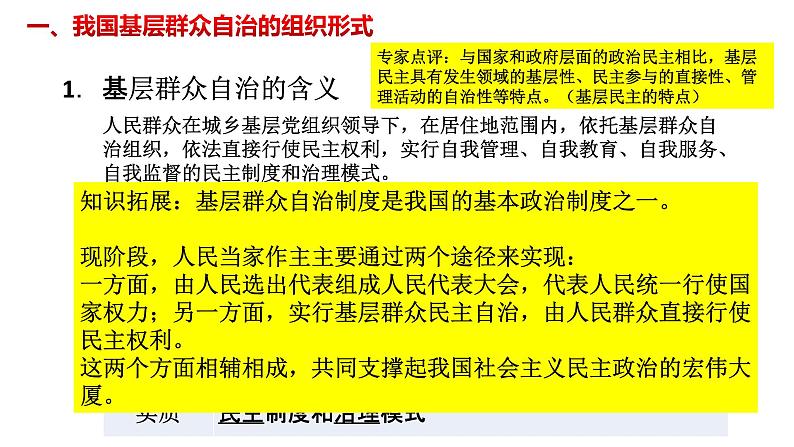 6.3 基层群众自治制度 课件-【新教材】2020-2021学年高中政治统编版必修三(共20张PPT)第3页