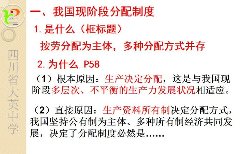 高中政治人教版必修一经济生活7.1按劳分配为主体 多种分配方式并存 课件（20张PPT）06