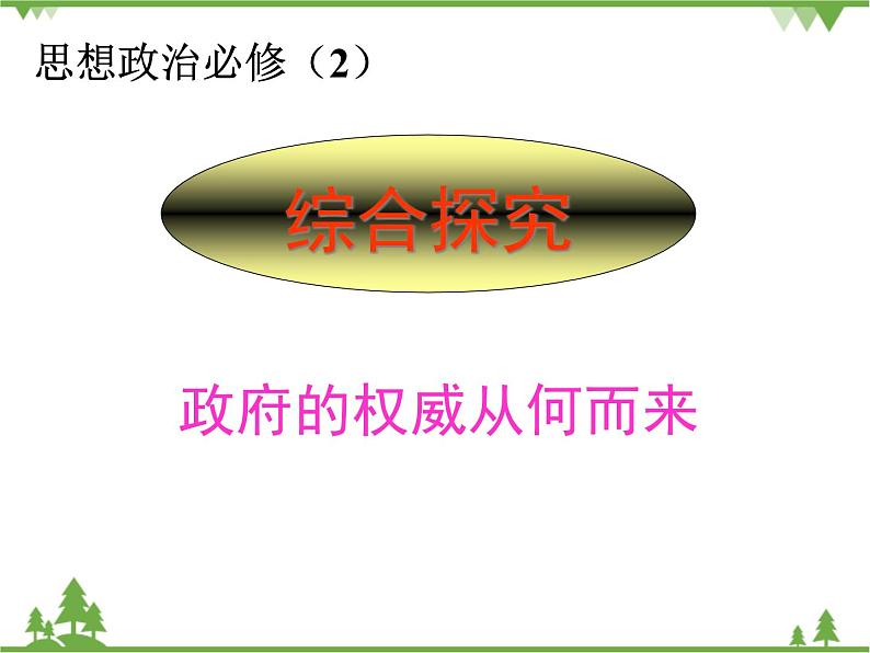 人教版高中政治 必修二4.3课件:综合探究 政府的权威从何而来第1页