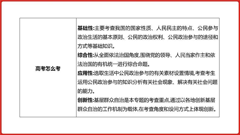 全国通用高中政治一轮复习《专题五 公民的政治生活》课件第6页