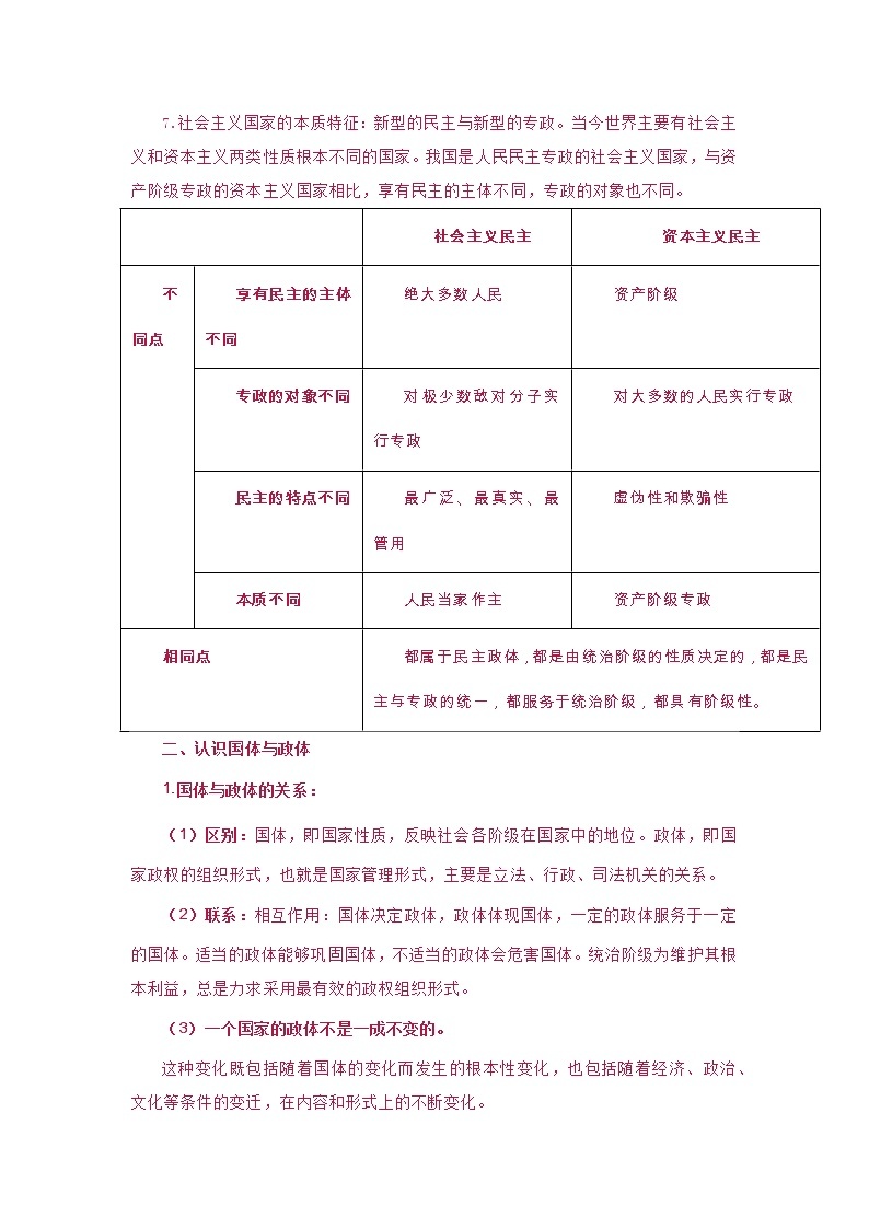 统编版选择性必修1知识点总结学案02