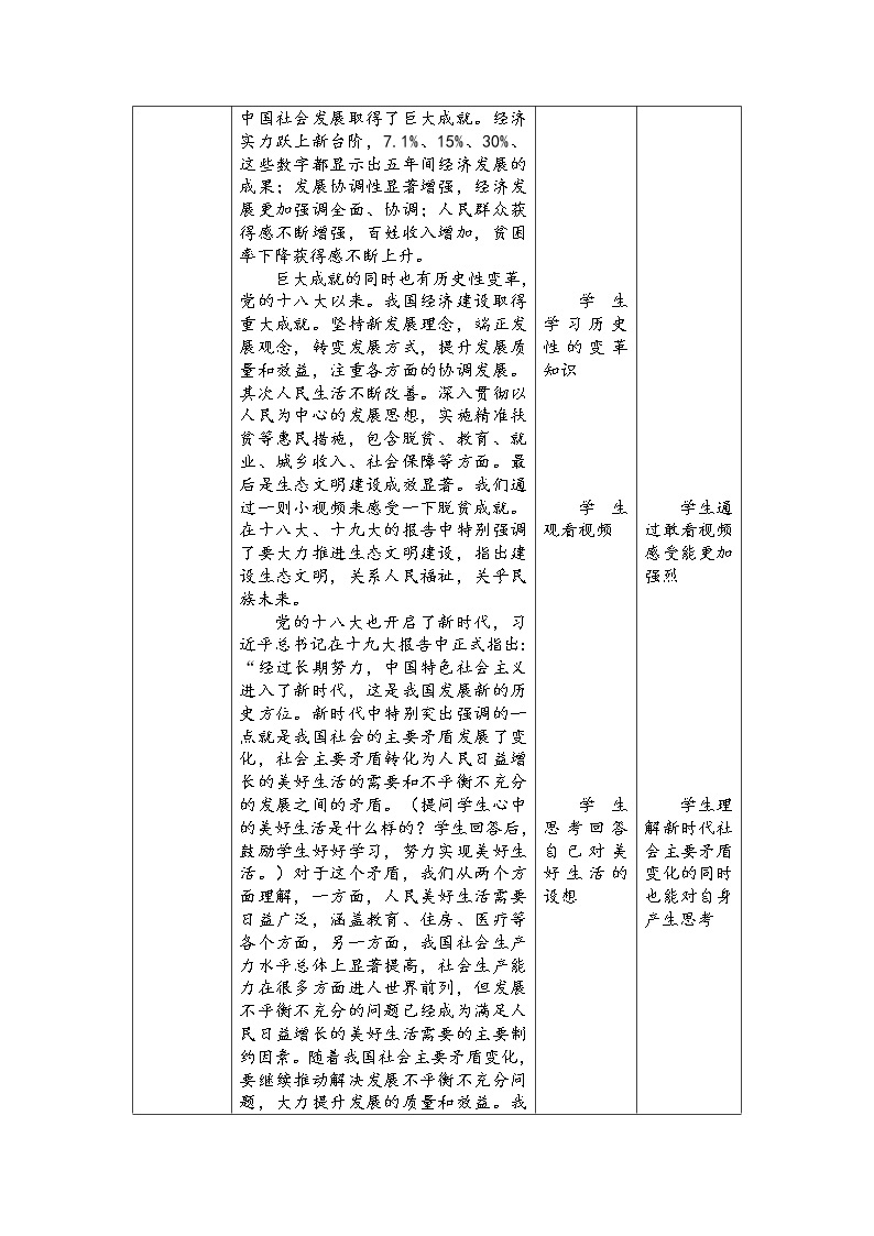 高中政治人教版必修一经济生活第十课新发展理念和中国特色社会主义新时代的经济建设教学设计02