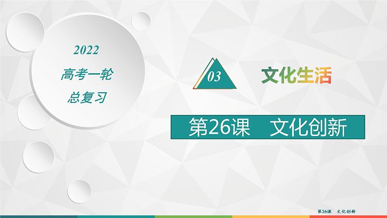 2022届高考政治一轮总复习 第十单元 文化传承与创新 第26课 文化创新 课件第1页