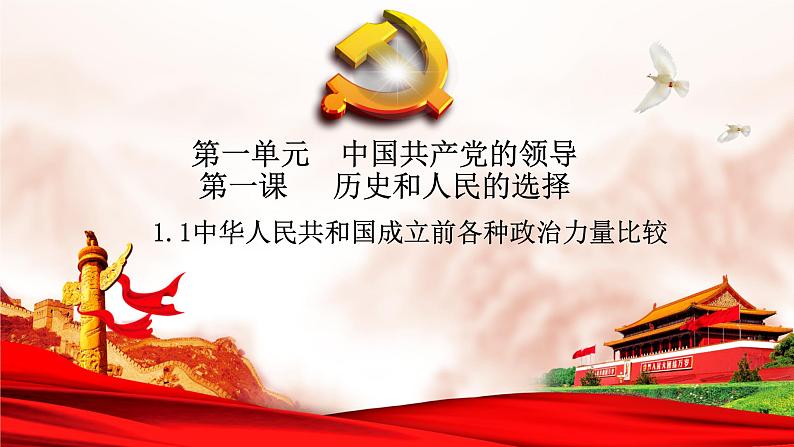 1.1中华人民共和国成立前各种政治力量 课件01