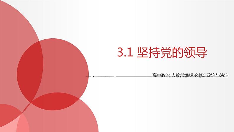 3.1 坚持党的领导 课件1 高中政治人教部编版必修3 (2022年)第1页