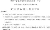 青海省西宁市2020届高三统一考试复习检测一（一模）文科综合政治试题含答案