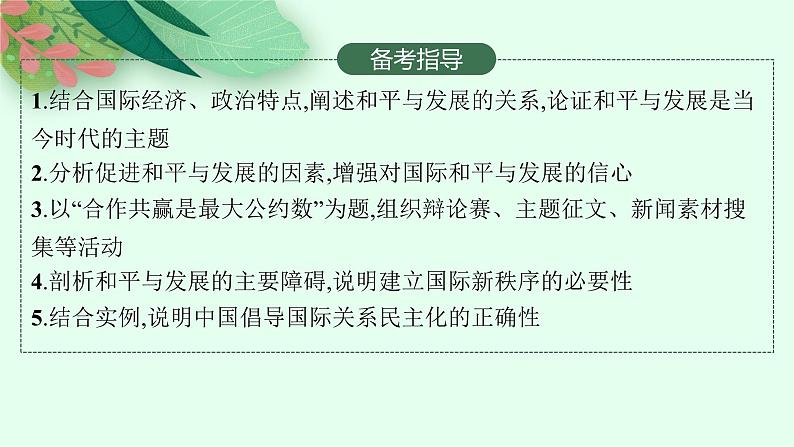 人教版新高考思想政治一轮复习课件--和平与发展第3页
