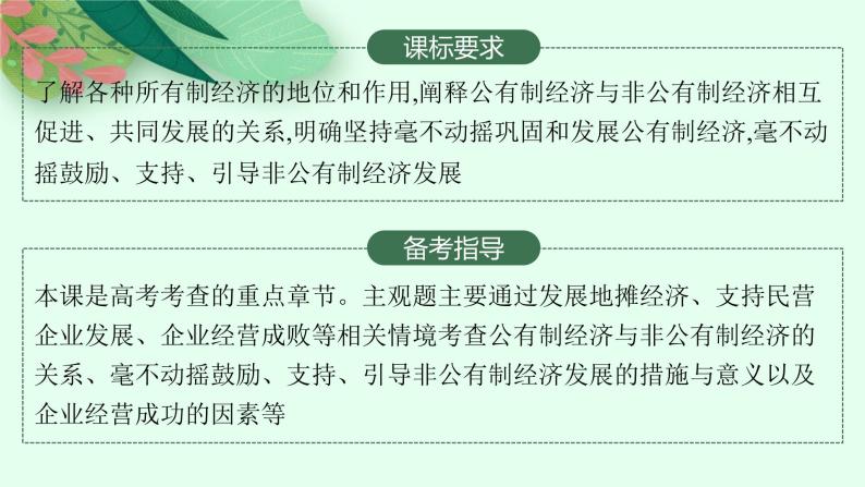 人教版新高考思想政治一轮复习课件--我国的生产资料所有制02