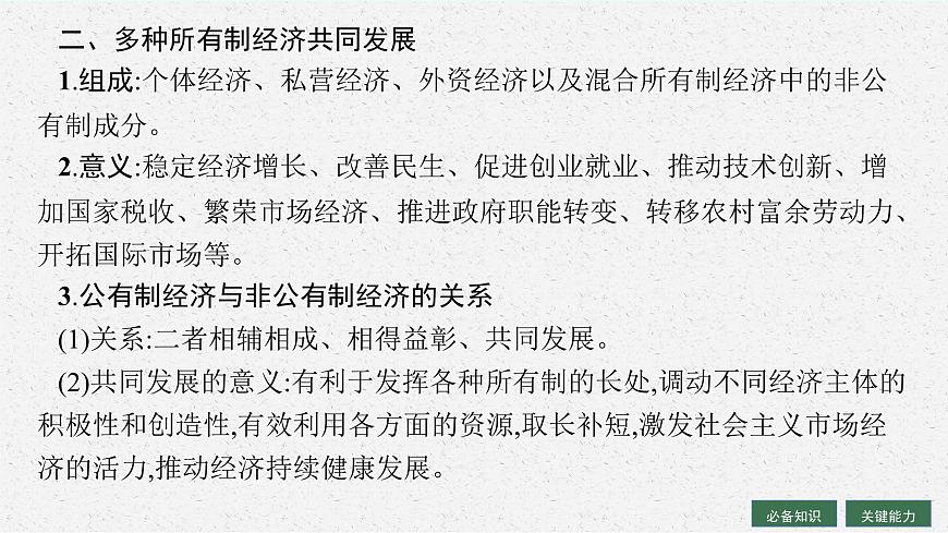 人教版新高考思想政治一輪復(fù)習(xí)課件--我國的生產(chǎn)資料所有制第7頁