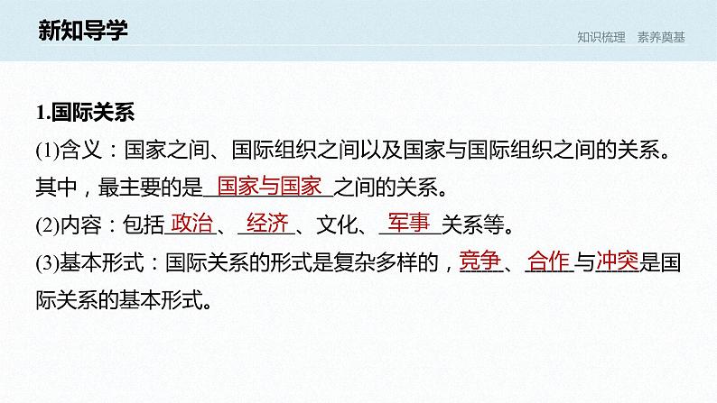 高中思想政治统编版选择性必修1 第二单元 第三课 多极化趋势 课时2 国际关系 课件(39张PPT)第6页