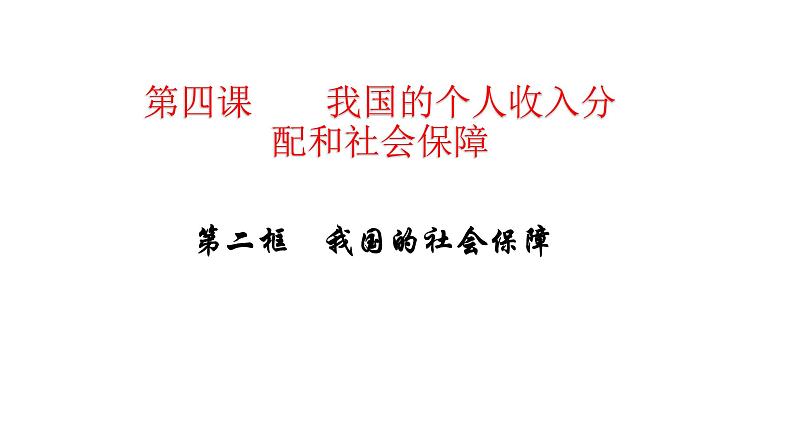 配套新教材-高中思想政治-必修2-4.2 我国的社会保障课件第1页