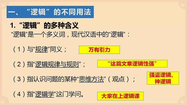 2.1“逻辑”的多种含义课件-2021-2022学年高中政治统编版选择性必修3逻辑与思维第3页