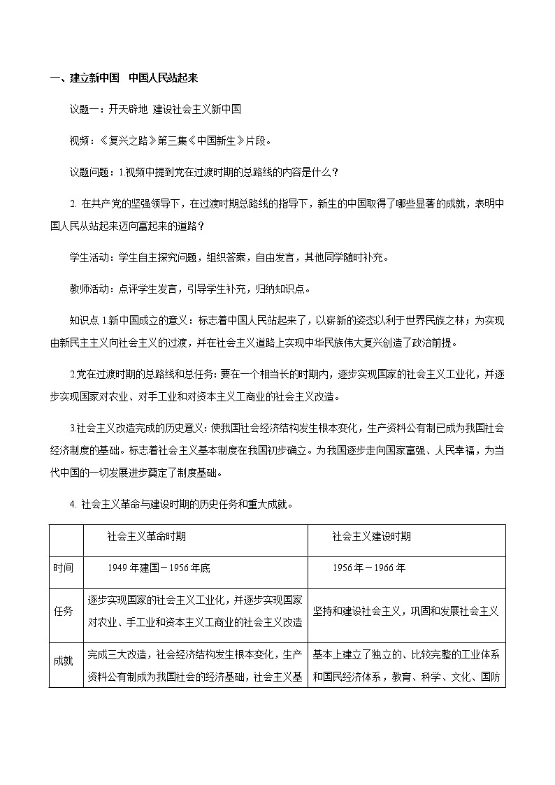 1.2 中國共產(chǎn)黨領(lǐng)導(dǎo)人民站起來、富起來、強(qiáng)起來教學(xué)設(shè)計第3頁