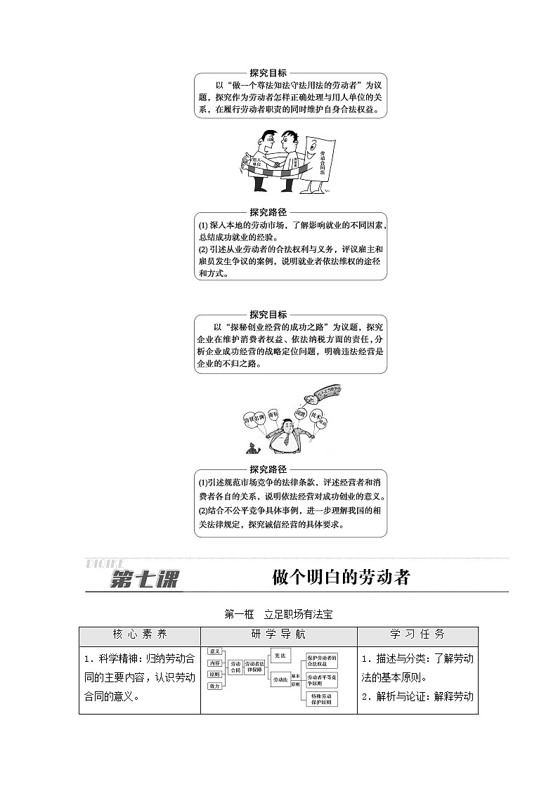 部编版高中政治选择性必修2第3单元就业与创业第7课第1框立足职场有法宝学案02