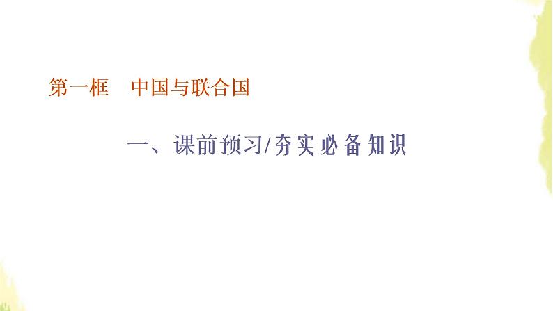 部编版高中政治选择性必修1第四单元国际组织第九课第一框中国与联合国课件第3页