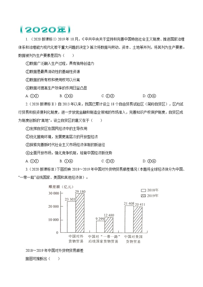 专题04 发展社会主义市场经济   原卷版第3页