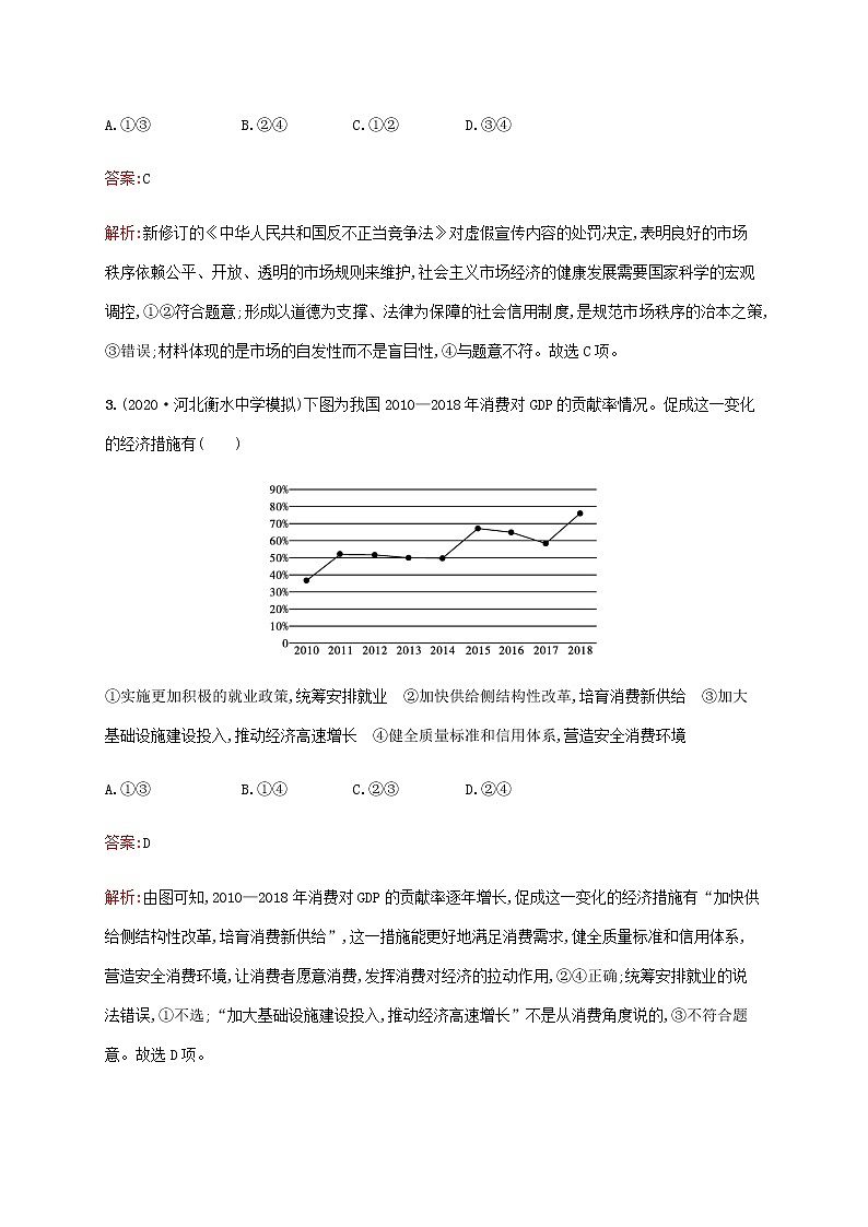 高考思想政治一轮复习单元质检卷四发展社会主义市抄济含解析新人教版第2页