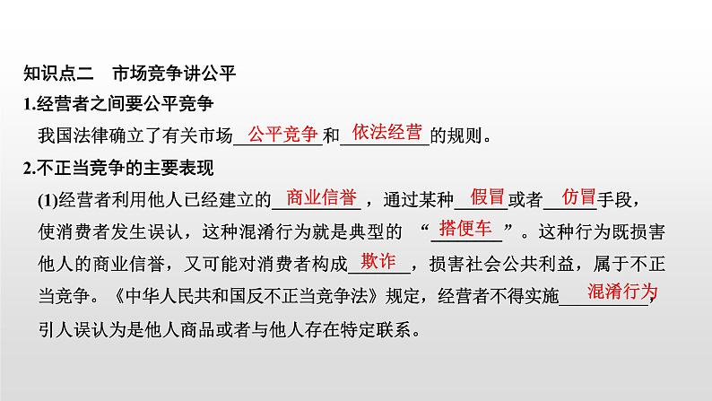 高中政治选修二 第一课时 自主创业 公平竞争课件04