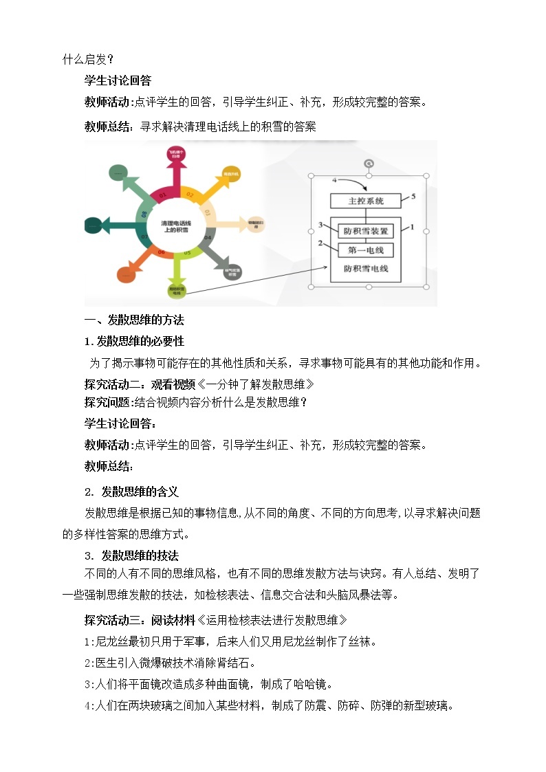 高中政治选修三  12.1发散思维与聚合思维的方法 教学设计02