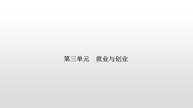 高中政治选修二 第三单元 就业与创业教学课件第1页